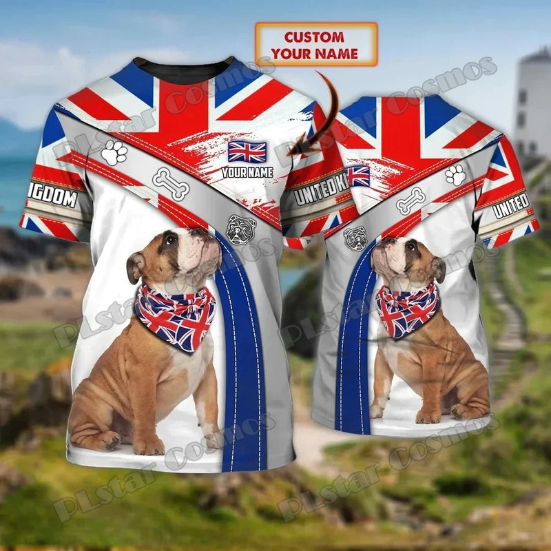 Personalized With Name Dog Pitbull 3D All Over Printed Men's T-Shirt Summer Casual Unisex Tee shirt Gift For Dog Lovers TTD22