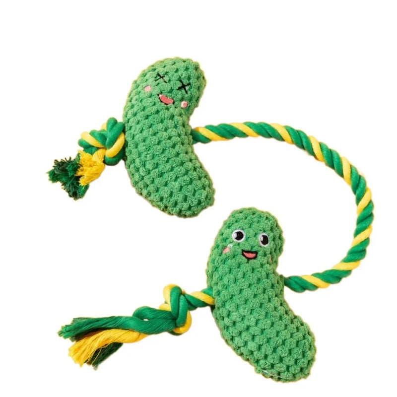 Dog Teeth Cleaning Toy Fruit Shape Bite Resistant Dog Plush Toy Built-in Sounder Can Bite Vocal Squeaky Dog Toy