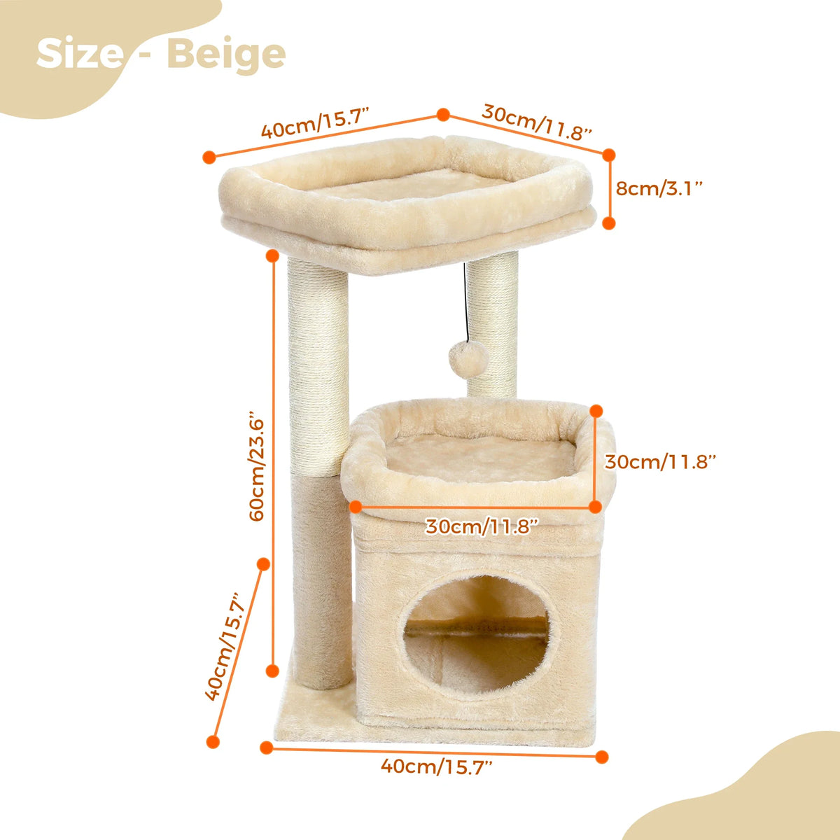 Pequlti Multi-Level Cat Tree Tower with Condo and Hammock