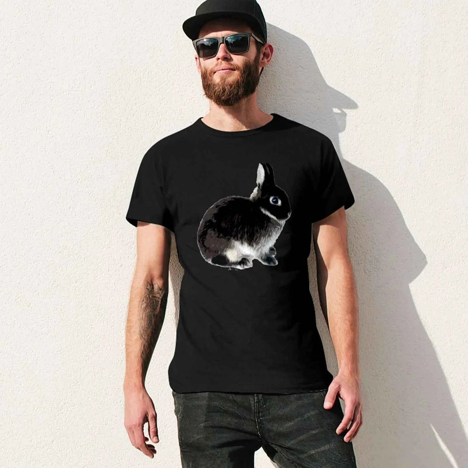 Black Otter Netherland Dwarf Rabbit T-Shirt Thanksgiving Casual Tee