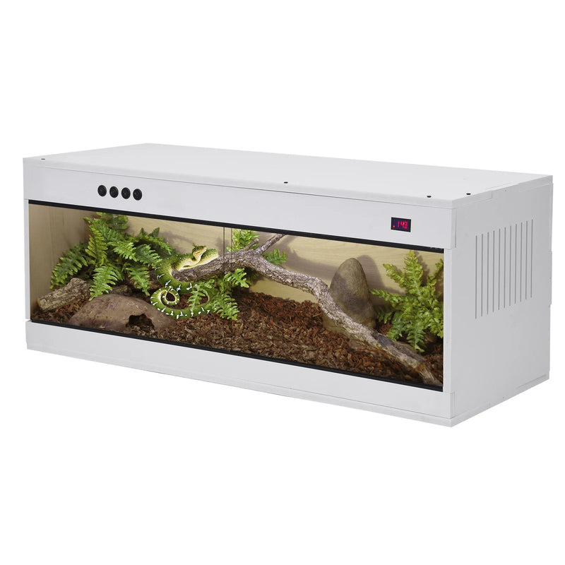Stackable Reptile Terrarium, PVC Bearded Dragon Enclosure – Tempered Glass Tank for Amphibians Reptilians Arachnids Pets Habitat