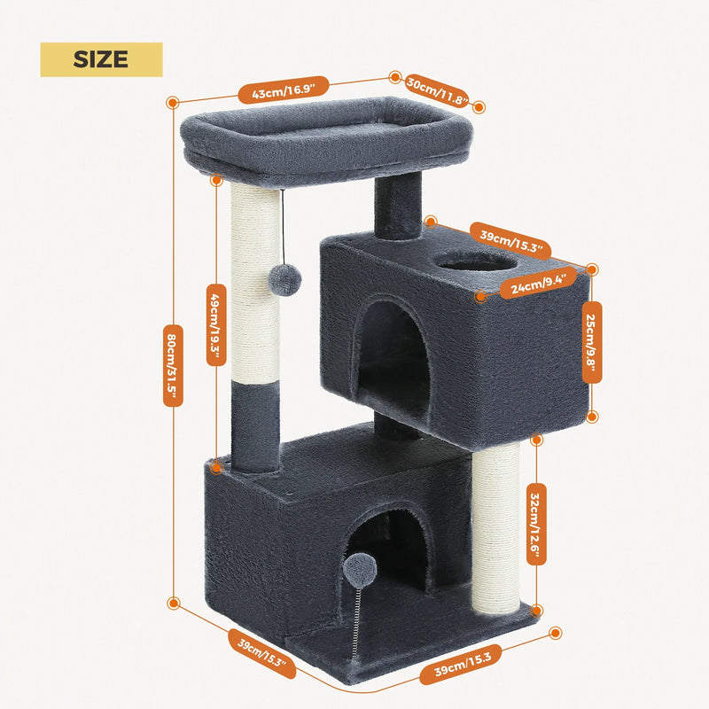 PAWZ Road Large Multi-Level Cat Tree with Condo and Hammock