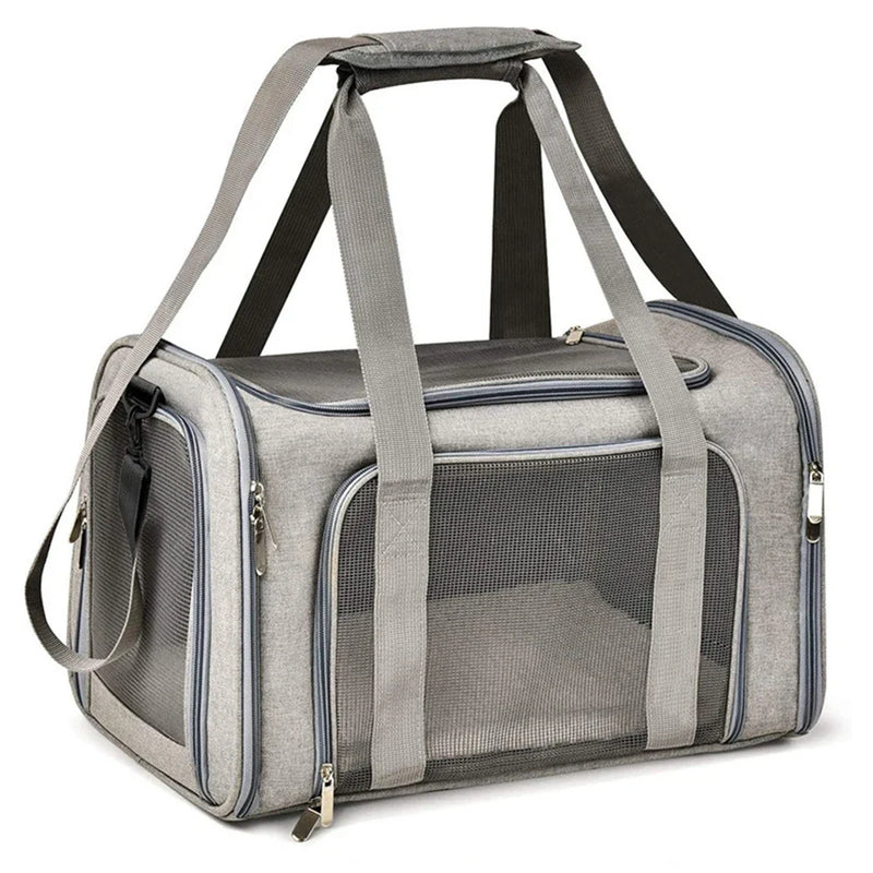 Collapsible Soft-Sided Pet Carrier for Cats and Dogs up to 15lbs