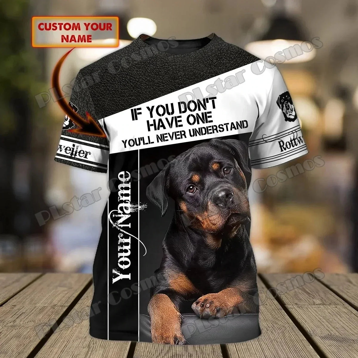 Personalized Name Rottweiler Never Walk Alone 3D Printed Men's T-Shirt Summer Casual Unisex Tee shirt Gift For Dog Lovers TTD21
