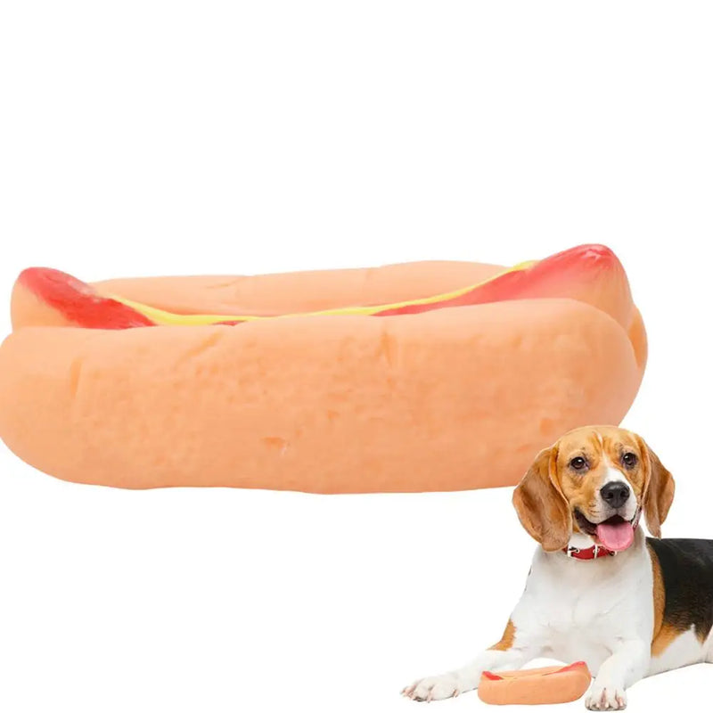Dog Squeak Chew Toy - Plush Donut Burger Ice Cream Style