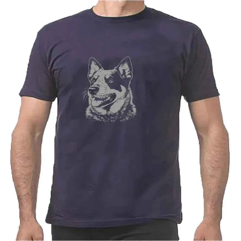 Funny Australian Dog Blue Heeler Art Graphic T-shirts Men Women's Fashion Casual Tshirt 100% Cotton Loose Oversized T Shirt