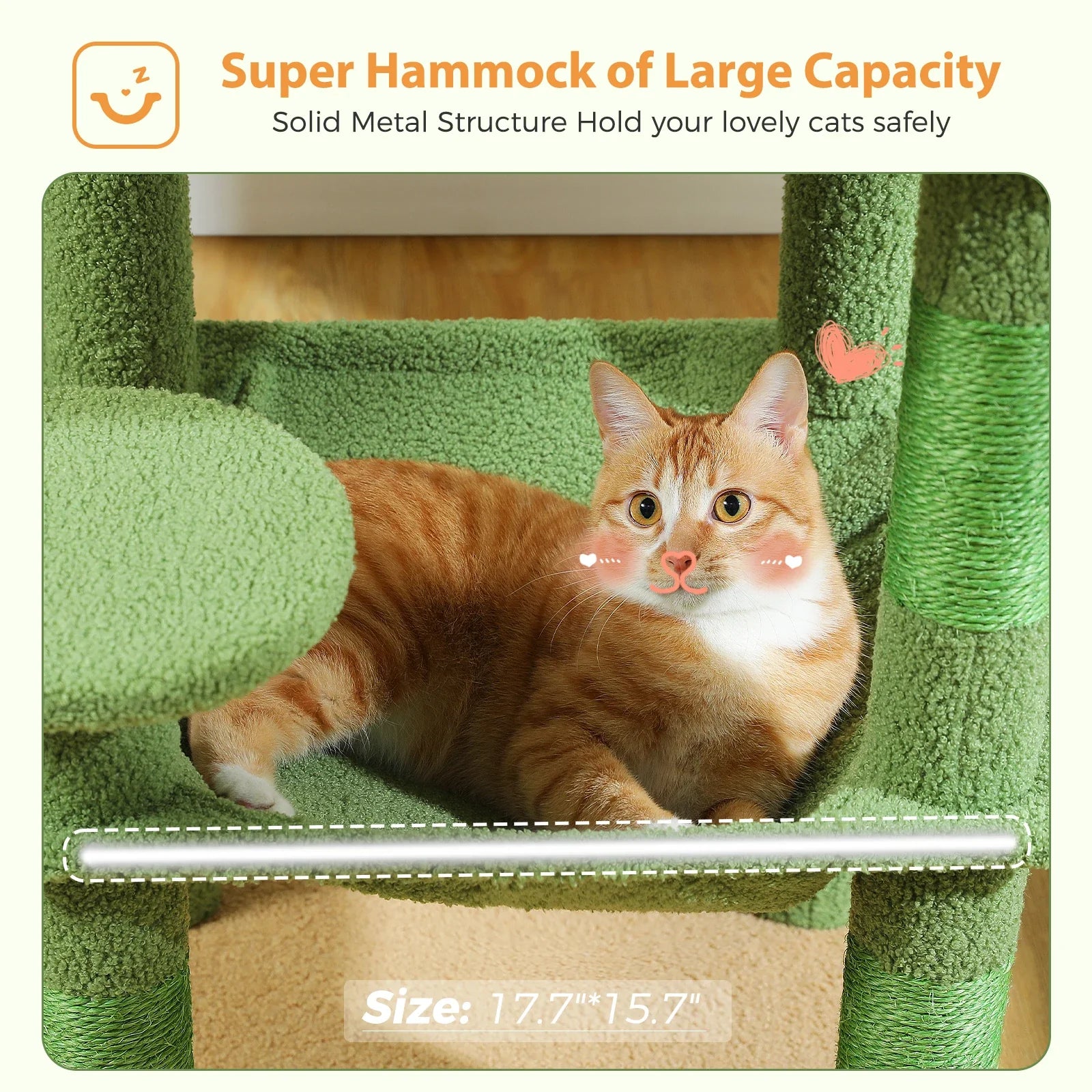PAWZ Road Cactus Cat Tree Tower for Large Cats - Green 56"