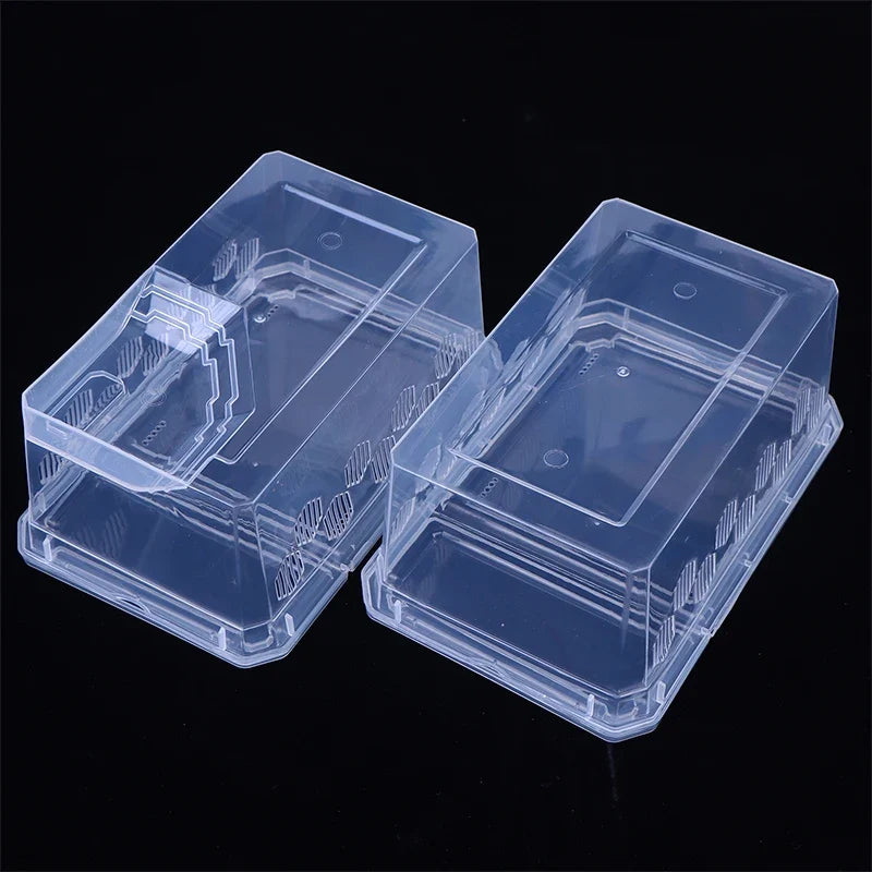 Reptile Tank Insect Spiders Tortoise Lizard Plastic Transparent Reptile Breeding Box Vivarium With Balcony Feeding Supplies