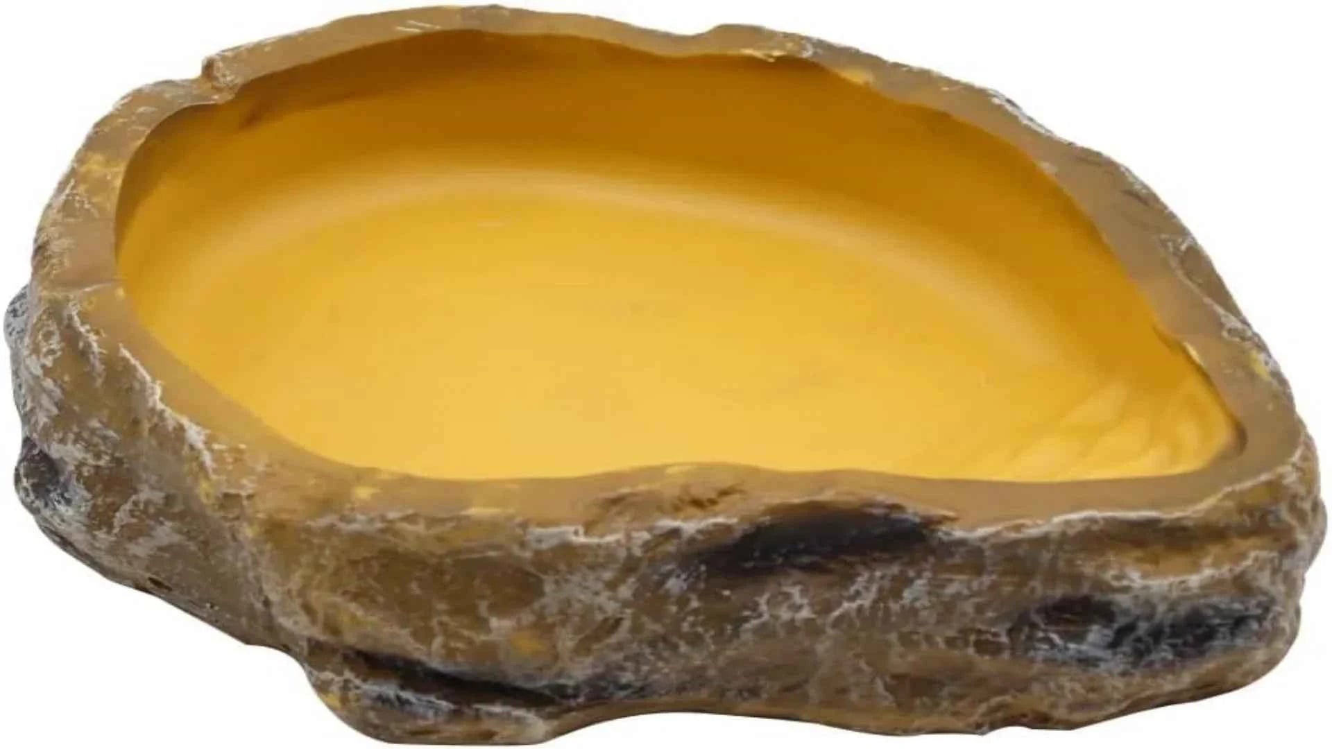 Reptile Worm Water Bowl Resin Rock Dish Plate Terrarium Tank Turtle Food Bowls for Lizard Snake Frog Scorpion Hamster Feeder