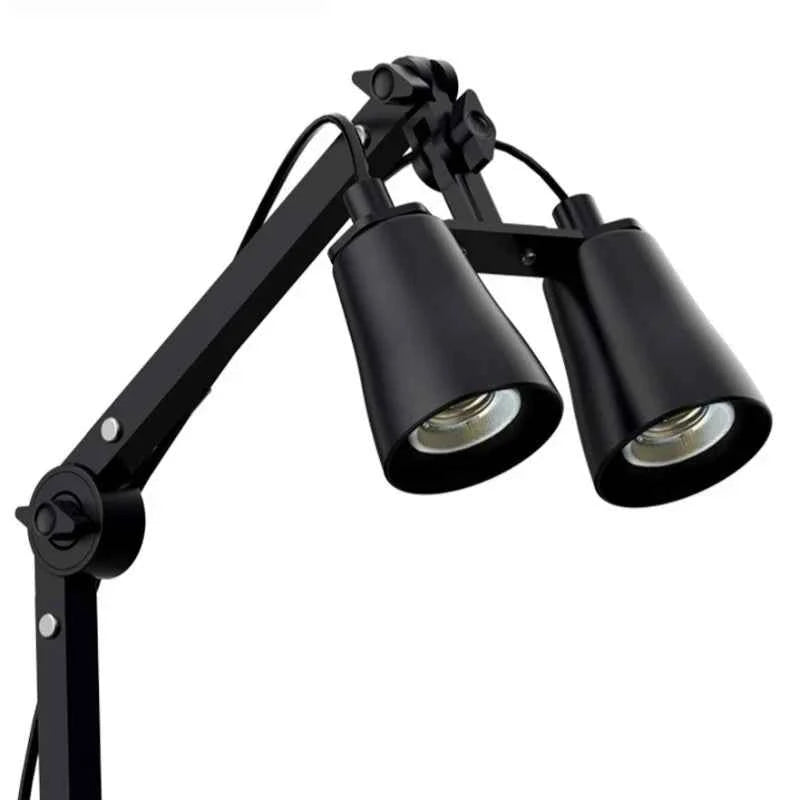 Reptile Terrarium Adjustable Dual-head Lamp Stand Adsorption Removable UVB UVA Lamp Stand Reptile Habitat Supplement Calcium