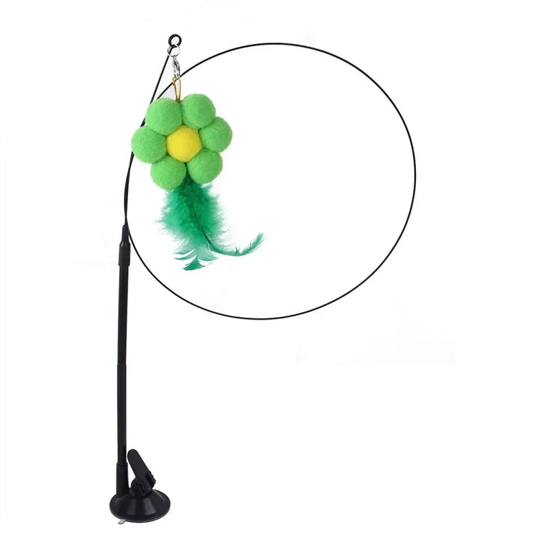 Simulation Bird interactive Cat Toy Sucker Feather Bird with Bell Cat Stick Toy for Kitten Playing Teaser Wand Toy Cat Supplies