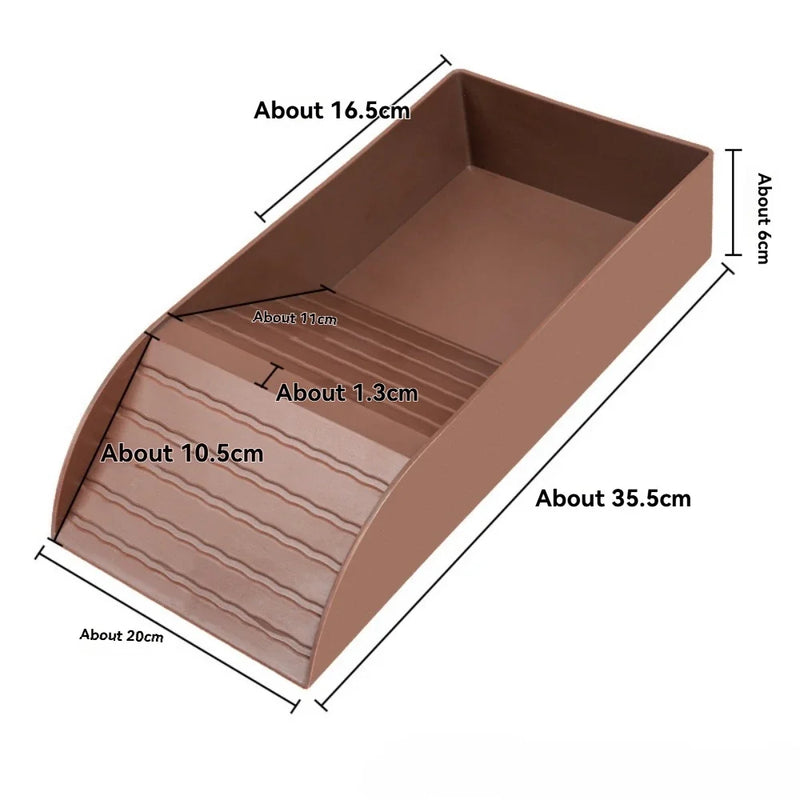 Reptile Bathing Pool Reptile Feeding Dish Water Bowl with Ramp Aquarium Ornament for Snake, Turtle, Bearded Dragon, Lizard Bath