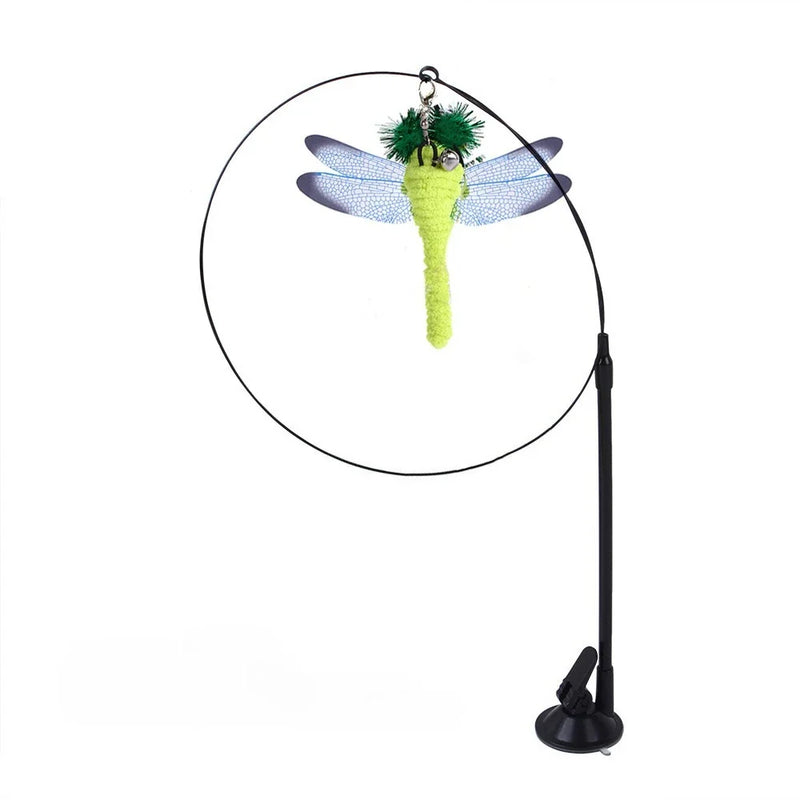 Cat Toys Simulation Bird interactive Sucker Feather Bird with Bell Cat Stick Toy for Kitten Playing Teaser Wand Toy Cat Supplies
