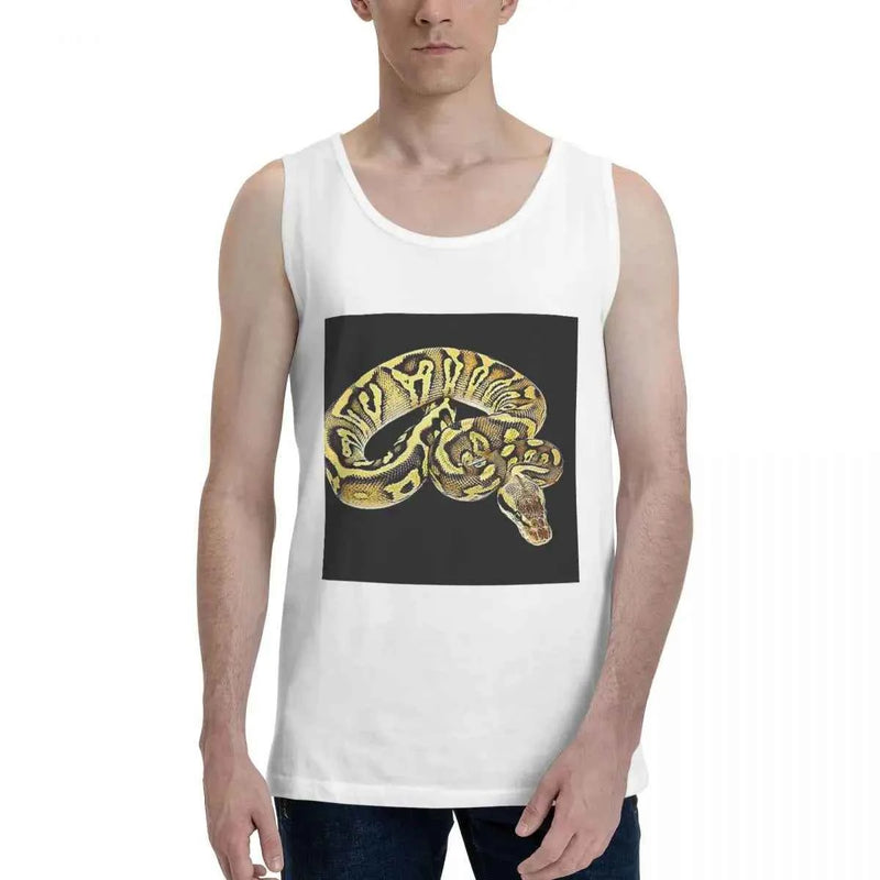 Ball Python Pastel Leopard 100% Cotton Men's Sweatshirt Vest Sleeveless Clothing Tees Men Tank Tops T-shirt