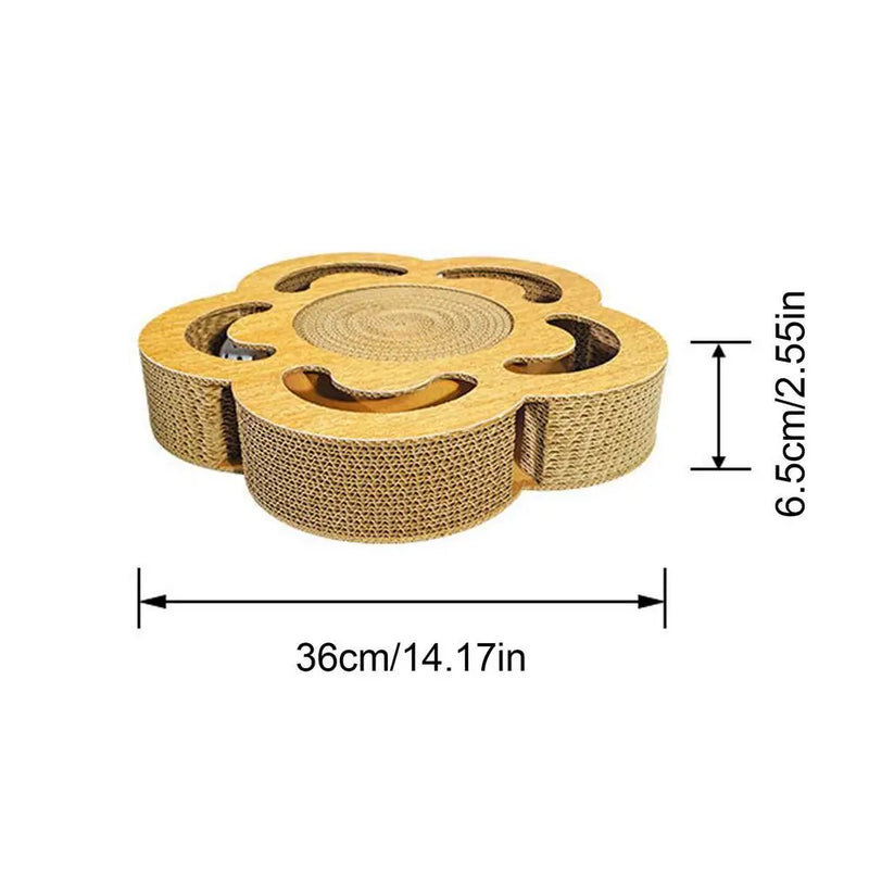 Double-Sided Corrugated Cat Scratching Board - Brown Cardboard Toy