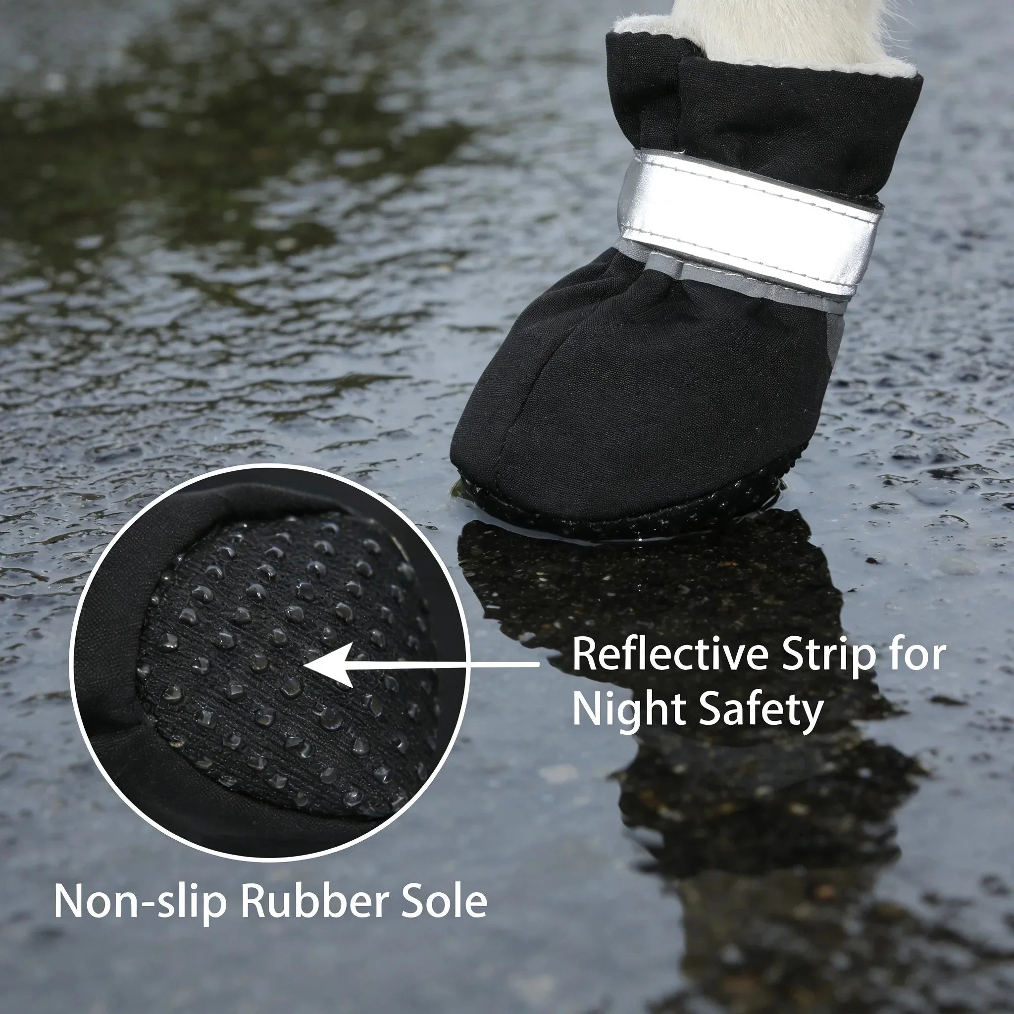 Waterproof Anti-Slip Dog Shoes - Soft Sole 5x4.2cm Cotton Boots