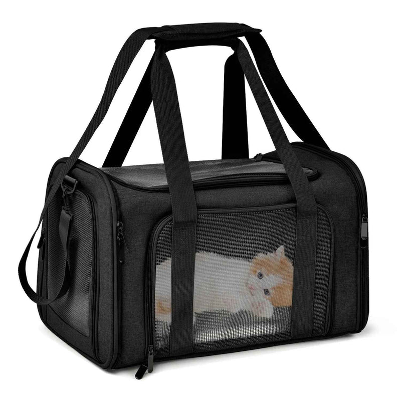 Collapsible Soft-Sided Pet Carrier for Cats and Dogs up to 15lbs