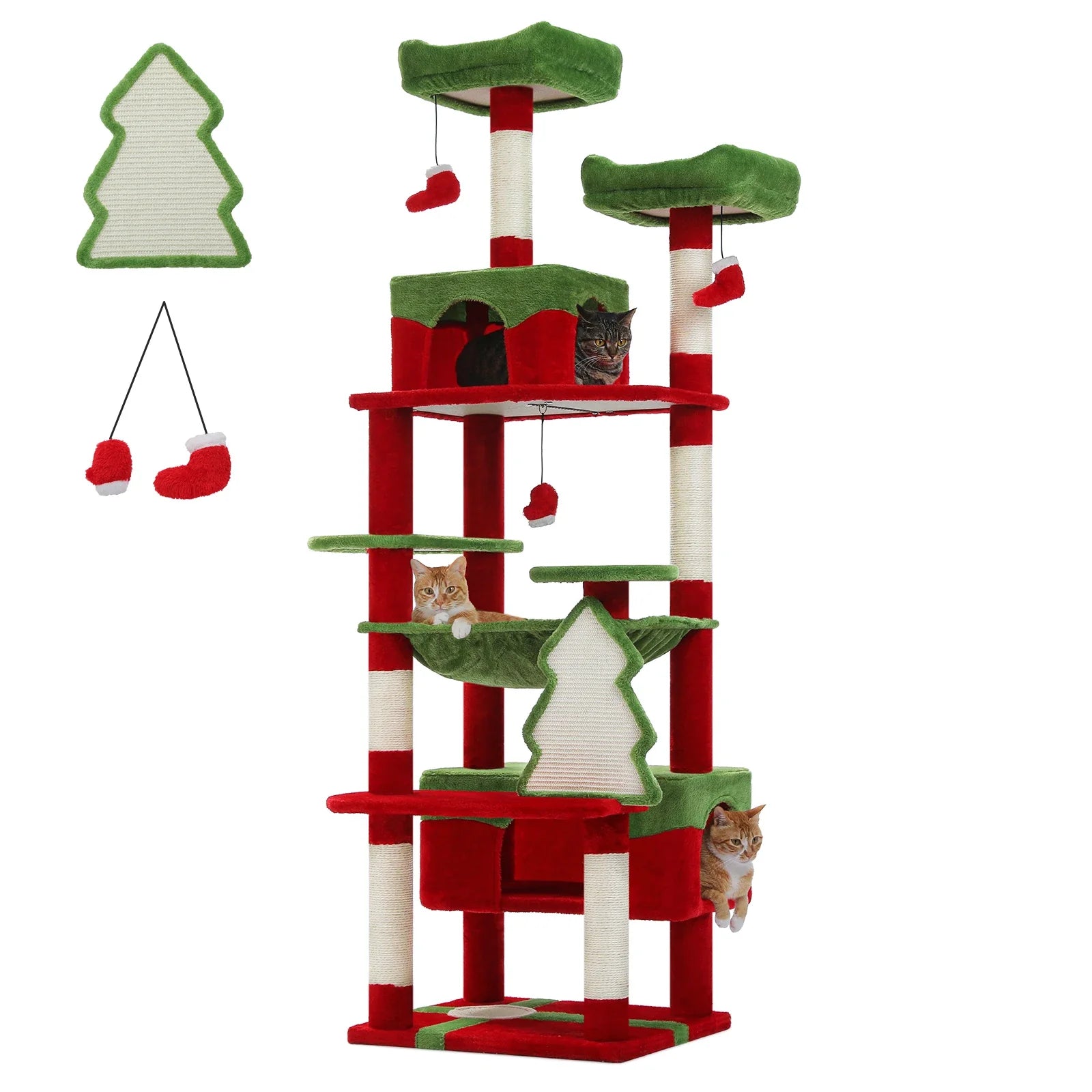 PAWZ Road 72" Large Cat Tree Tower with Hammock and Condo