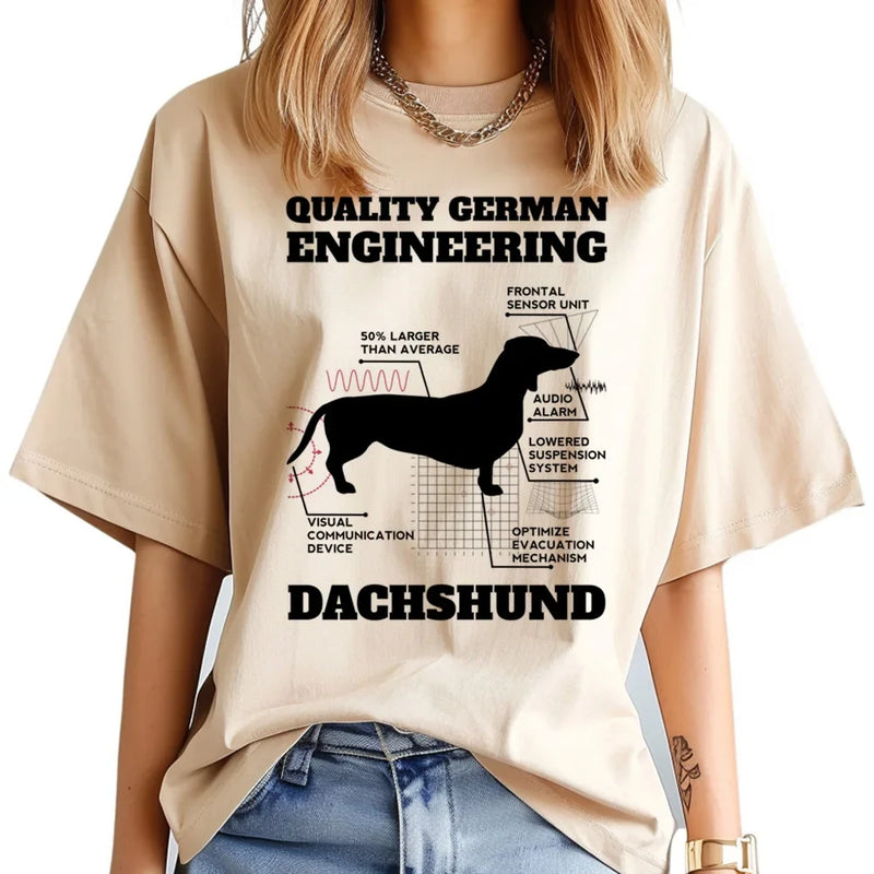 Dachshund t-shirts women funny harajuku top female 2000s clothing