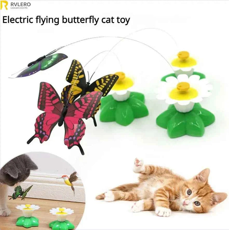 Cat Toys Rotating Electric Flying Butterfly Flying Bird Automatic Cat Teaser Toy Intelligent Training Fun Plaything Pet Supplies