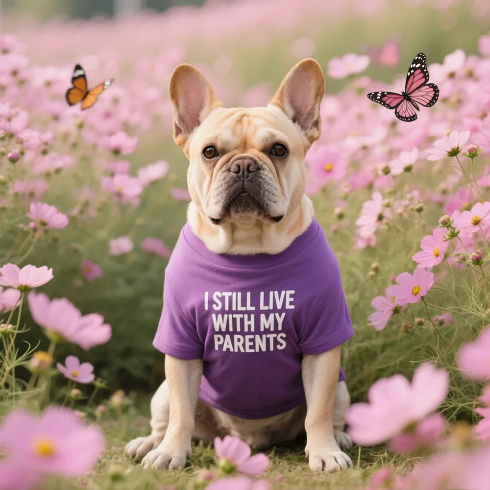 French Bulldog Dog Shirts Cotton Letters T-Shirt, Summer Clothes for Small Dogs, Soft Puppy Apparel Cat Tee, Breathable Stretchy