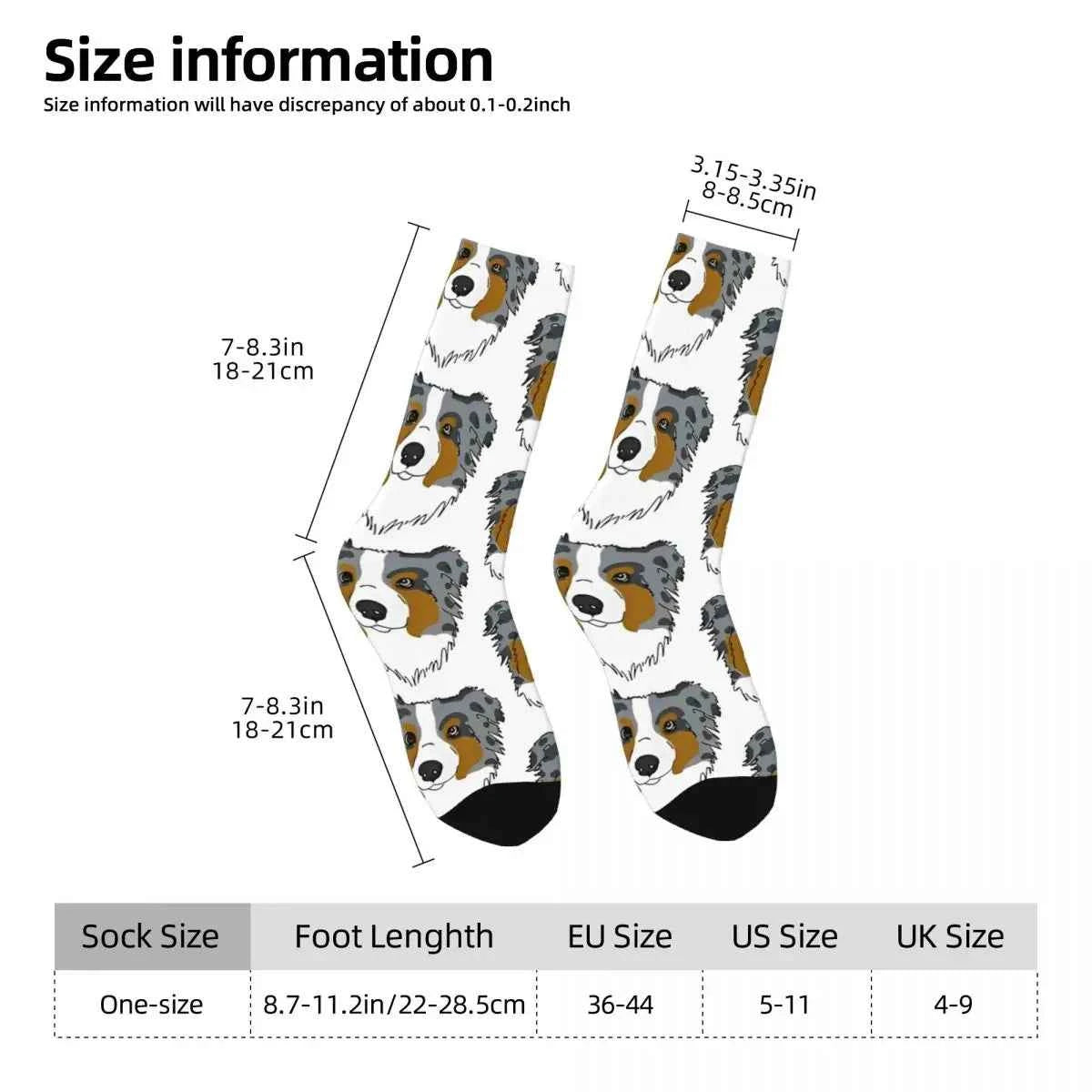 Men Socks Australian Shepherd Stockings Autumn Novelty Comfortable Socks Graphic Running Anti Slip Socks