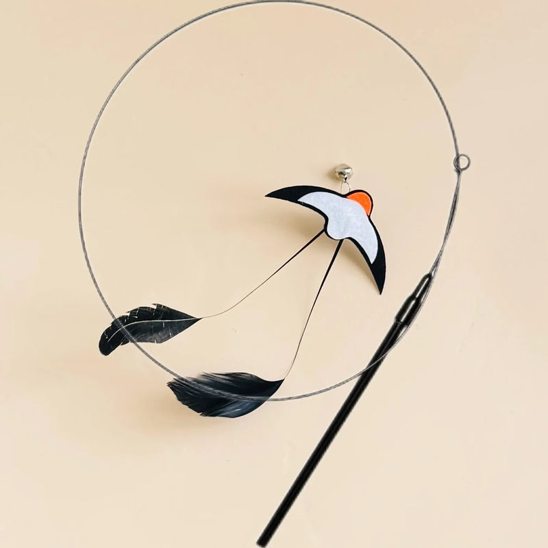 Cat Toys Interactive Funny Simulation Bird Feather with Bell Cat Stick Toy for Kitten Playing Teaser Wand Toy Pet Cats Supplies