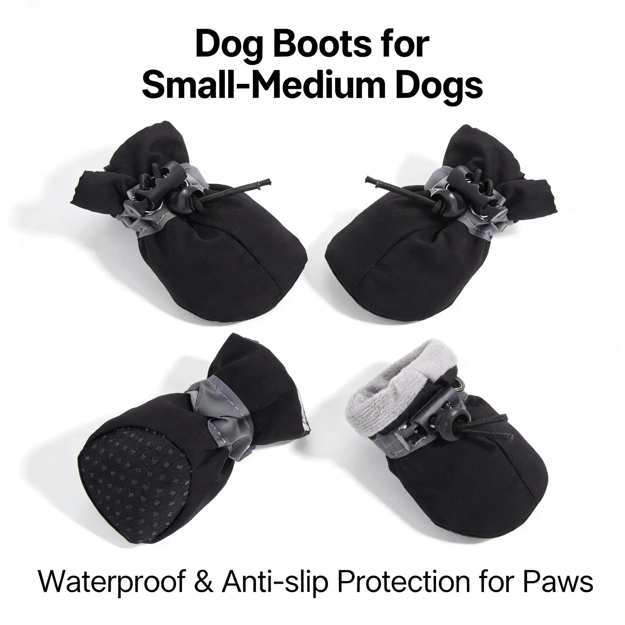 Waterproof Anti-Slip Dog Shoes - Soft Sole 5x4.2cm Cotton Boots
