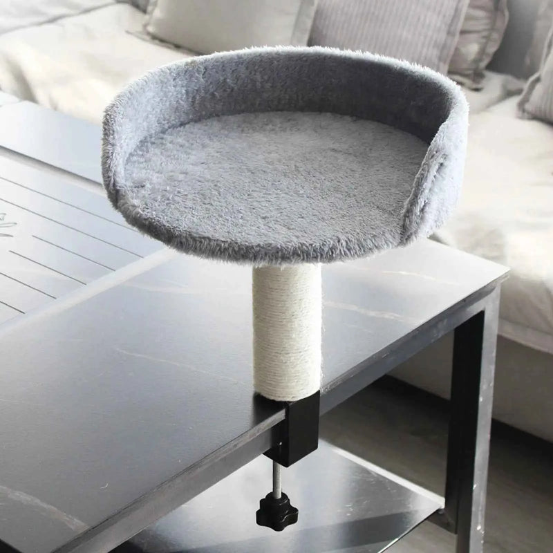 Cat Desk Perch Adjustable Desktop Floating Cat Bed Rotation Desk Clamp Kitten Bed Space-Saving Cat Hammock Perch For Table