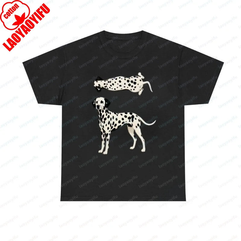 Dalmatian Pet Cotton Tee Dog Lover Vintage Classic Fashion Streetwear Dog Dad Lovely Summer Outdoors Breathable Men's Clothing
