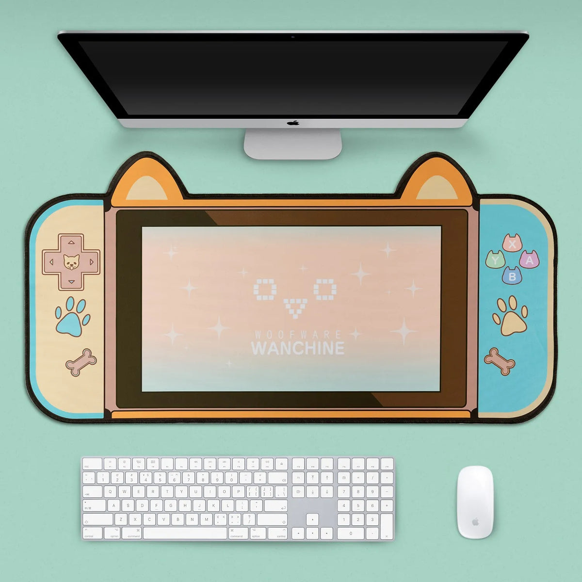 Big Mouse Pad Cute Cat Ears Desk Pad Thicken Computer Games Non-slip Pink Girl Cartoon Super Cute For Girl Game Boy 80CM*40CM