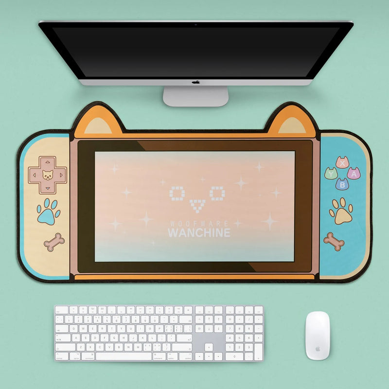 Big Mouse Pad Cute Cat Ears Desk Pad Thicken Computer Games Non-slip Pink Girl Cartoon Super Cute For Girl Game Boy 80CM*40CM