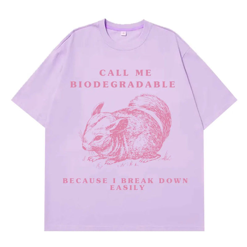 Chinchilla Funny Meme T Shirt Men Women Aesthetic Trend T-shirts Summer Short-sleeved Loose Casual Cotton Harajuku T-shirts