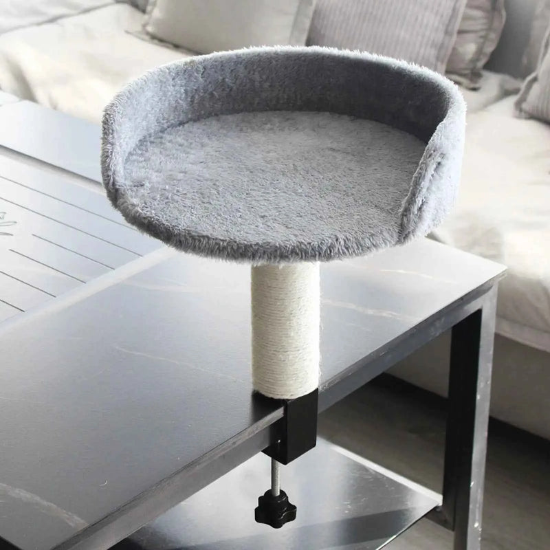 Cat Desk Perch Adjustable Desktop Floating Cat Bed Rotation Desk Clamp Kitten Bed Space-Saving Cat Hammock Perch For Table