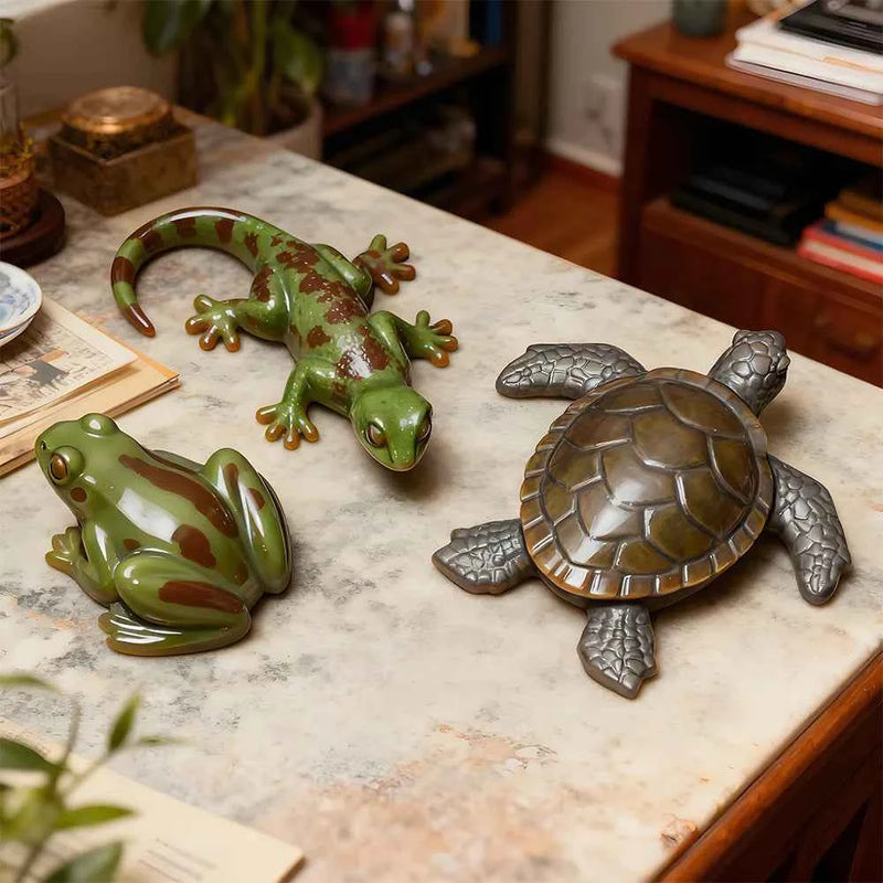Reptile Resin Casting Silicone Mold - Turtle, Lizard & Frog DIY Plaster & Epoxy Mold for Mini Animal Figurines & Ornaments