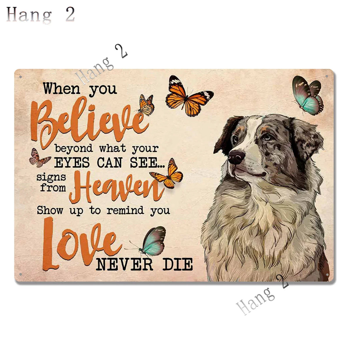 Aussie Metal Tin Sign Wall Decor Australian Shepherd Dog Bath Soap Poster Hanging Plaque Aluminum Signage Posters 8x12 Inch