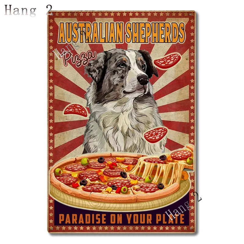 Aussie Metal Tin Sign Wall Decor Australian Shepherd Dog Bath Soap Poster Hanging Plaque Aluminum Signage Posters 8x12 Inch