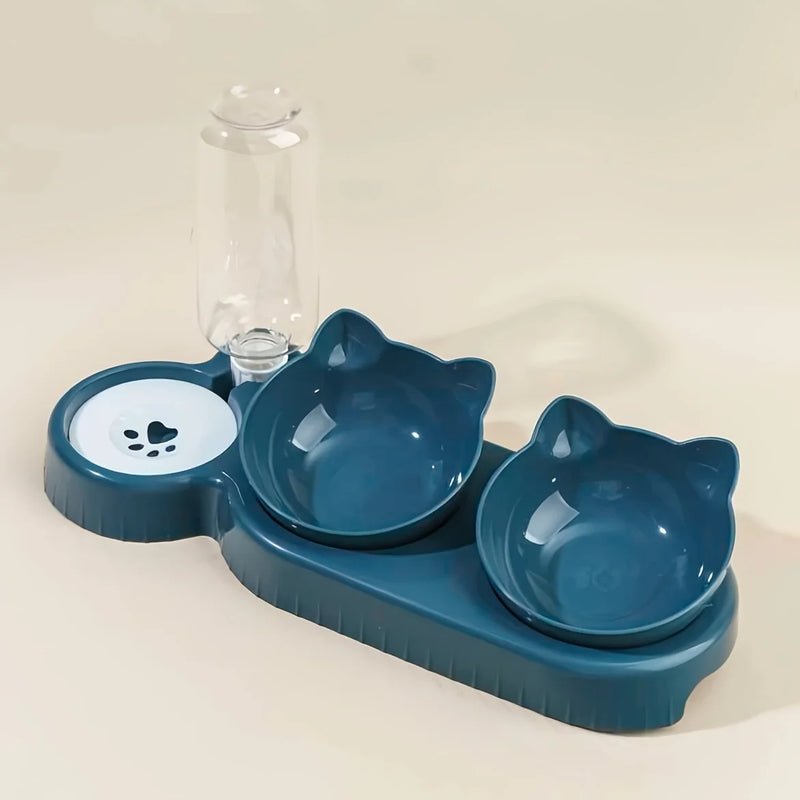 Pet Bowls With Water Feeder, 3 In 1 Water Bottle For Neck Protection