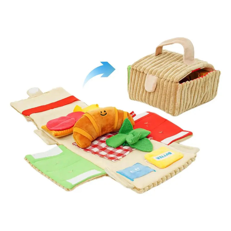 Croissant Snuffle Dog Toy - Interactive Plush Puzzle Chew Toy