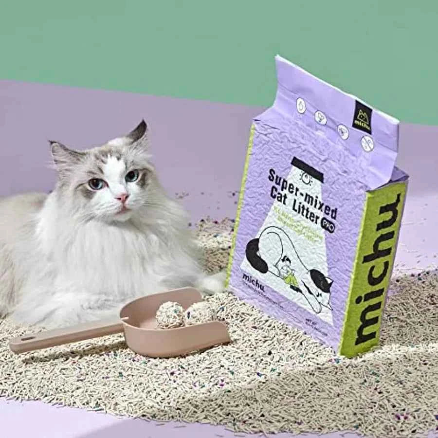 Mixed Tofu Cat Litter Heavy Duty Flushable Kitty Litter 5.5Lb 88Oz 2 Pack Original Color Absorbent Clumping Natural Material fo