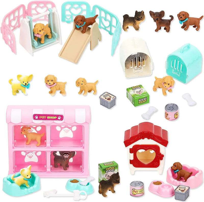 Children's Cat Toys Pretend Toys Cat Character Toy Set Children's Toys Interactive Cat Role Playing Realistic Cat Care Center