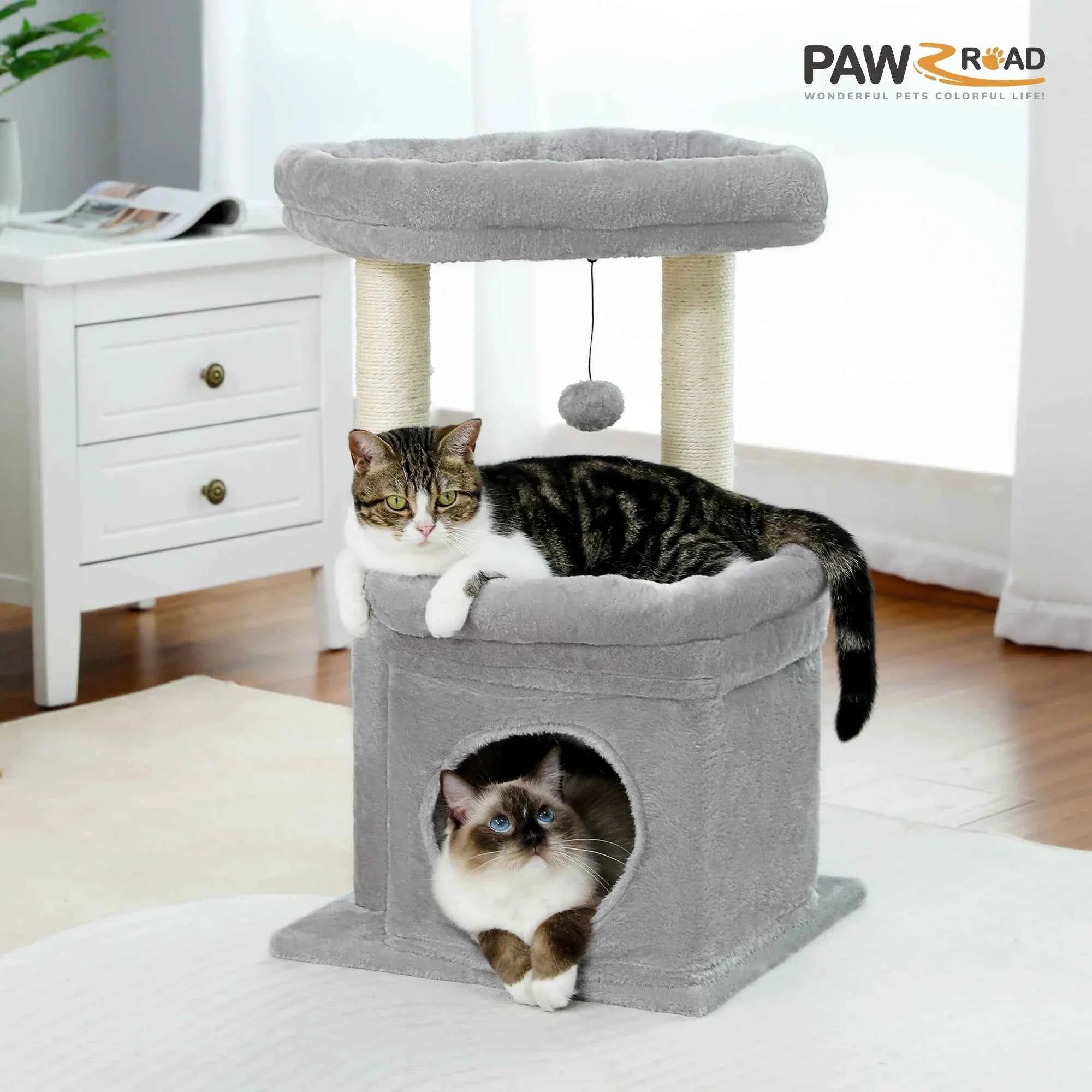 Pequlti Multi-Level Cat Tree Tower with Condo and Hammock