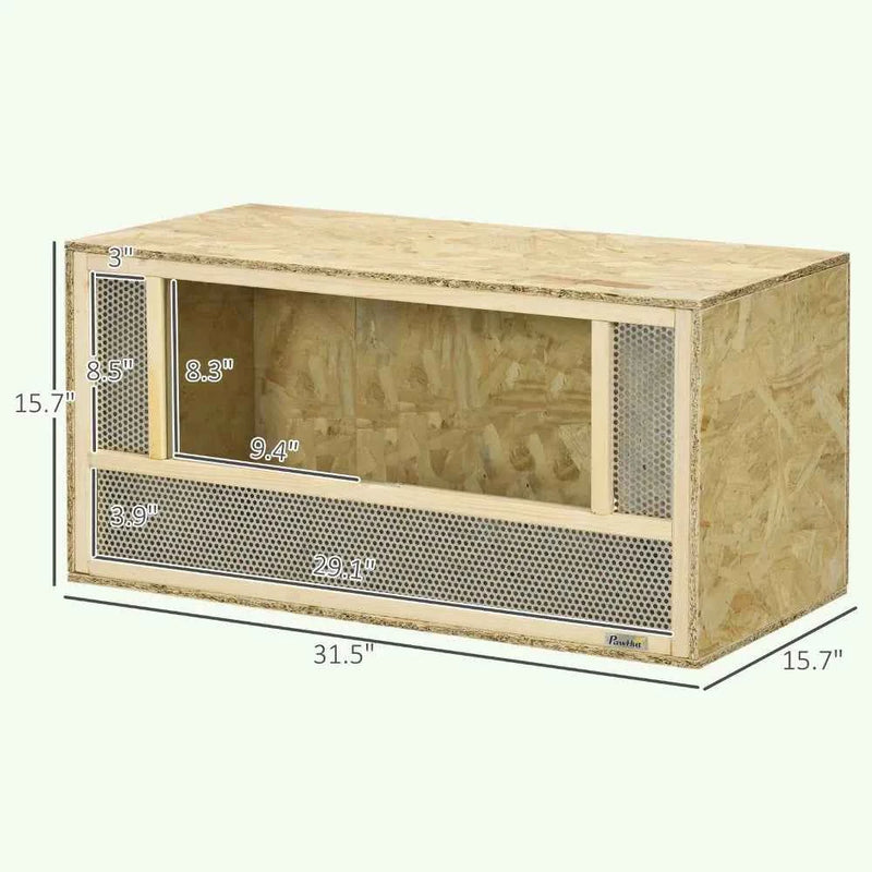 Wooden Reptile Terrarium for Chameleon, Lizard, Snake, Frog, Turtle