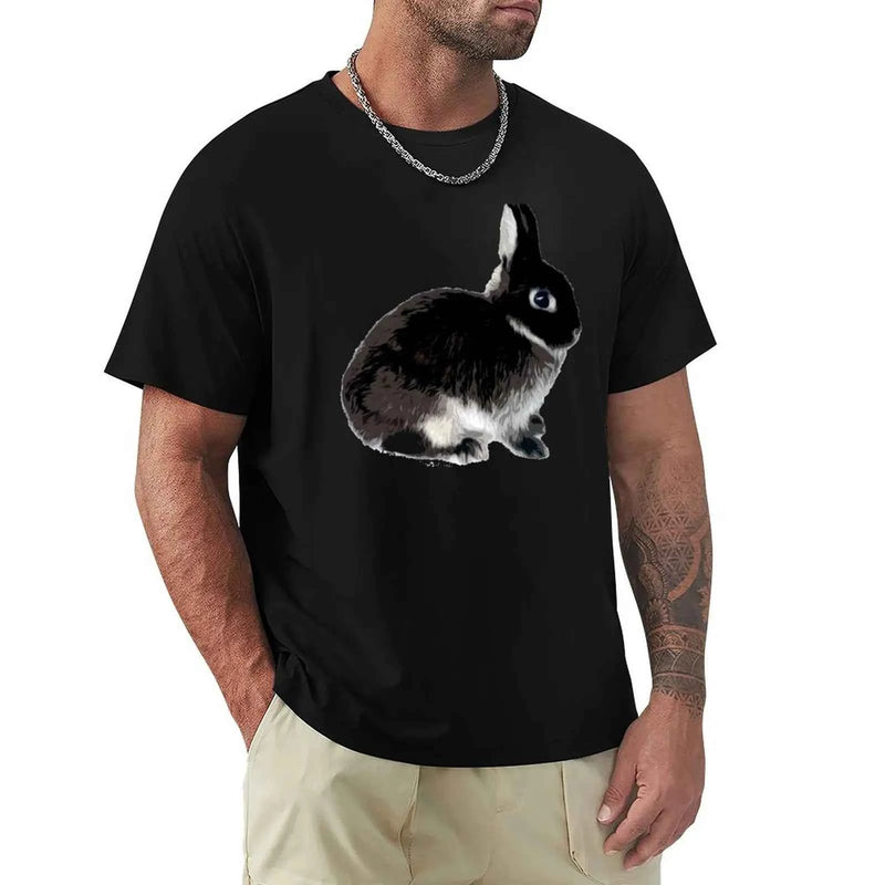 Black Otter Netherland Dwarf Rabbit T-Shirt Thanksgiving Casual Tee