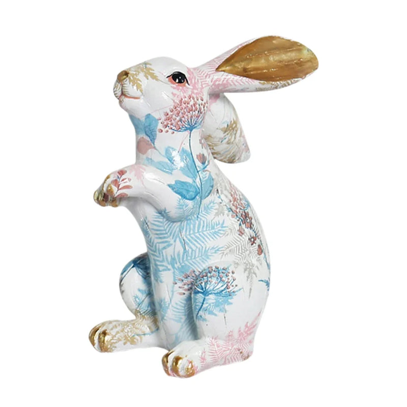 Shunmaii Lifelike Resin Rabbit Statue - Easter Bunny Ornament