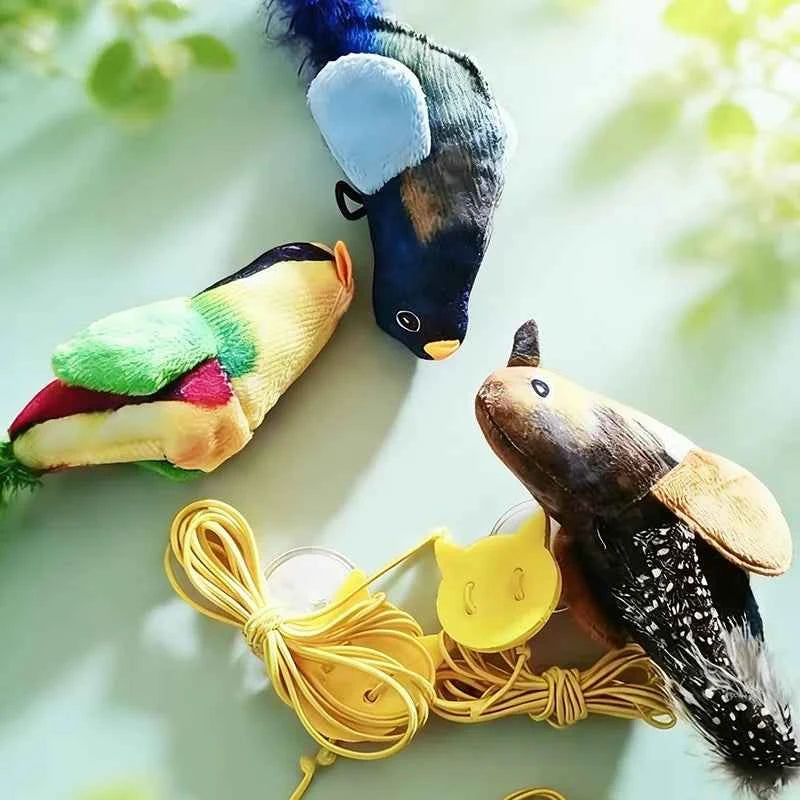 Interactive Chirping Bird Cat Toy Hanging Teaser Wand For Kitten Self Entertaining Anti Boredom Bite Resistant Pet Play Toy