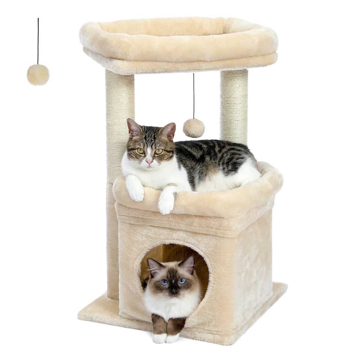 PEQULTI Cat Tree Tower with Condo and Sisal Scratching Posts