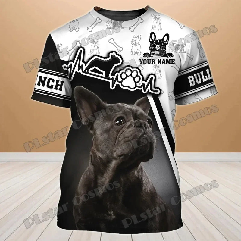 Personalized With Name Dog Pitbull 3D All Over Printed Men's T-Shirt Summer Casual Unisex Tee shirt Gift For Dog Lovers TTD22