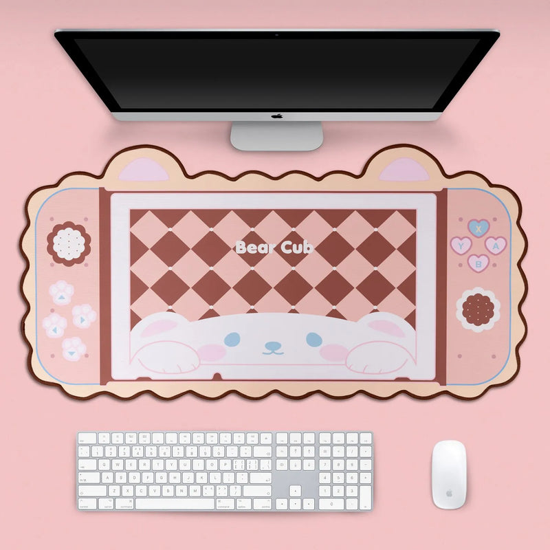 Big Mouse Pad Cute Cat Ears Desk Pad Thicken Computer Games Non-slip Pink Girl Cartoon Super Cute For Girl Game Boy 80CM*40CM