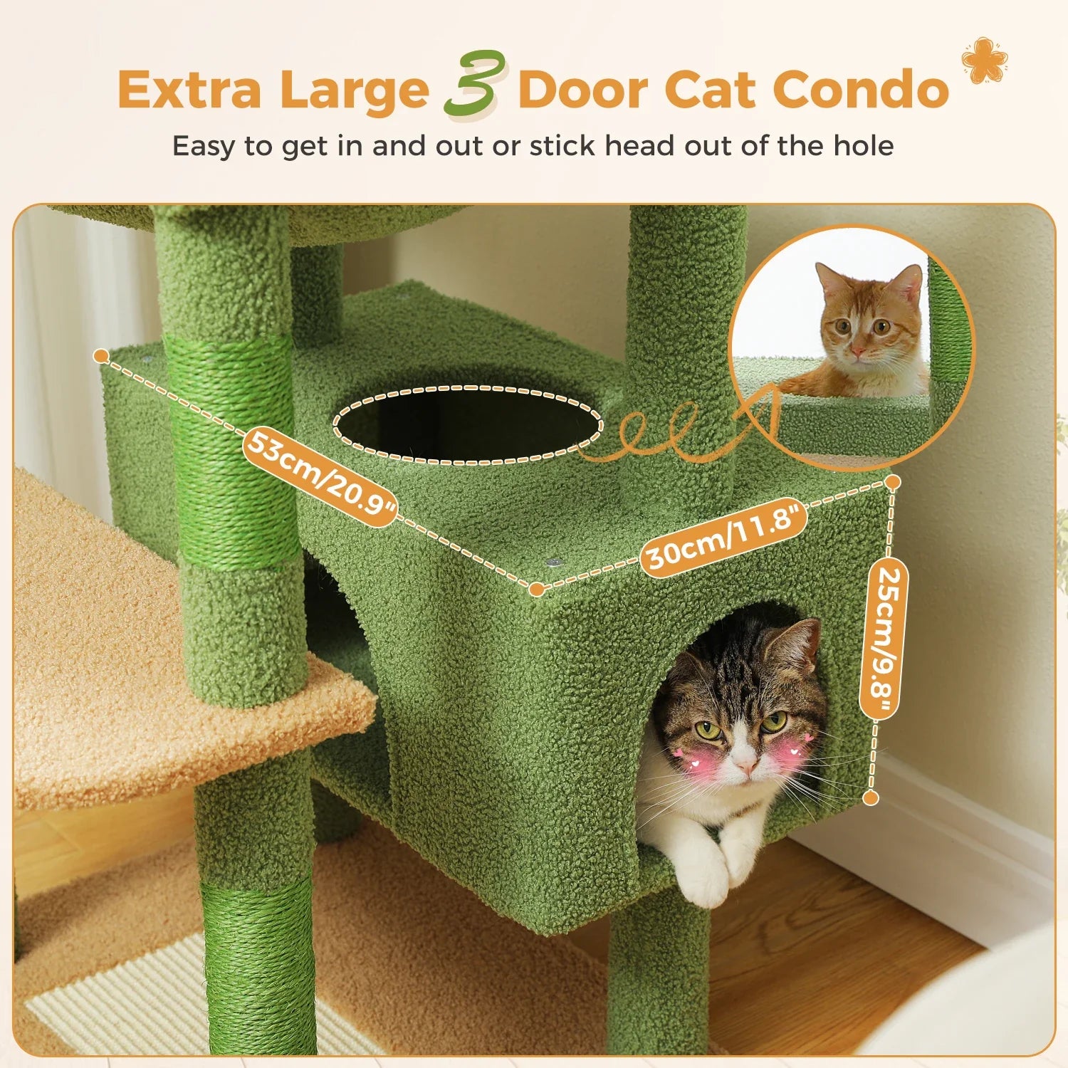 Pequlti 72" Multi-Level Cat Tree Tower with Condo & Hammock